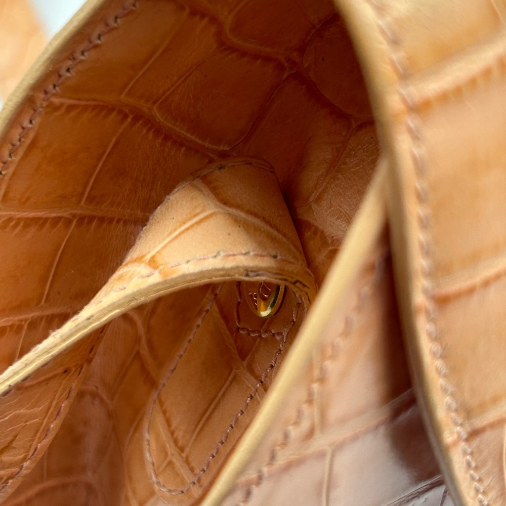 Escada Tan Crocodile-Embossed Crossbody Bag - Picture 10 of 14